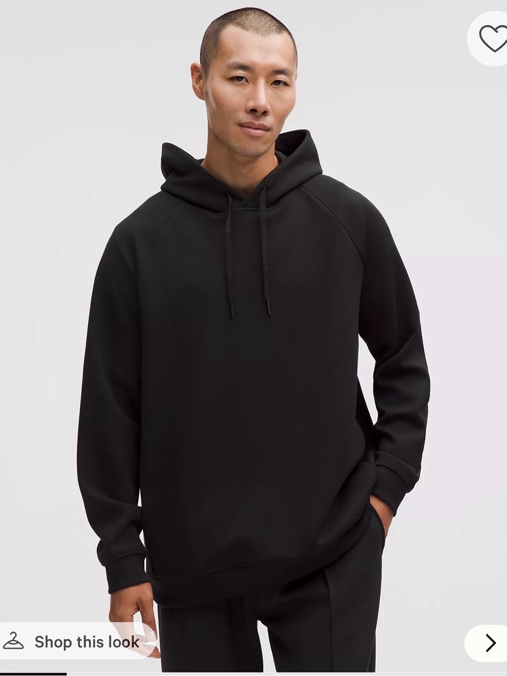 Lululemon Men’s Smooth Spacer Classic-Fit Pullover Hoodie Size Small Black